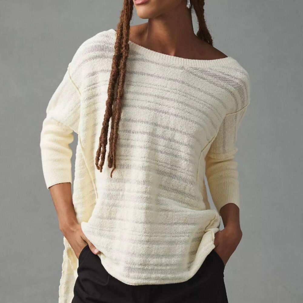 Pilcro Oversized Sweater Tunic in Cream